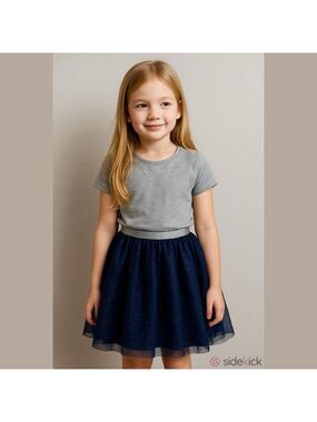 H&M Girls Sparkly Navy Tulle Skirt 8-10